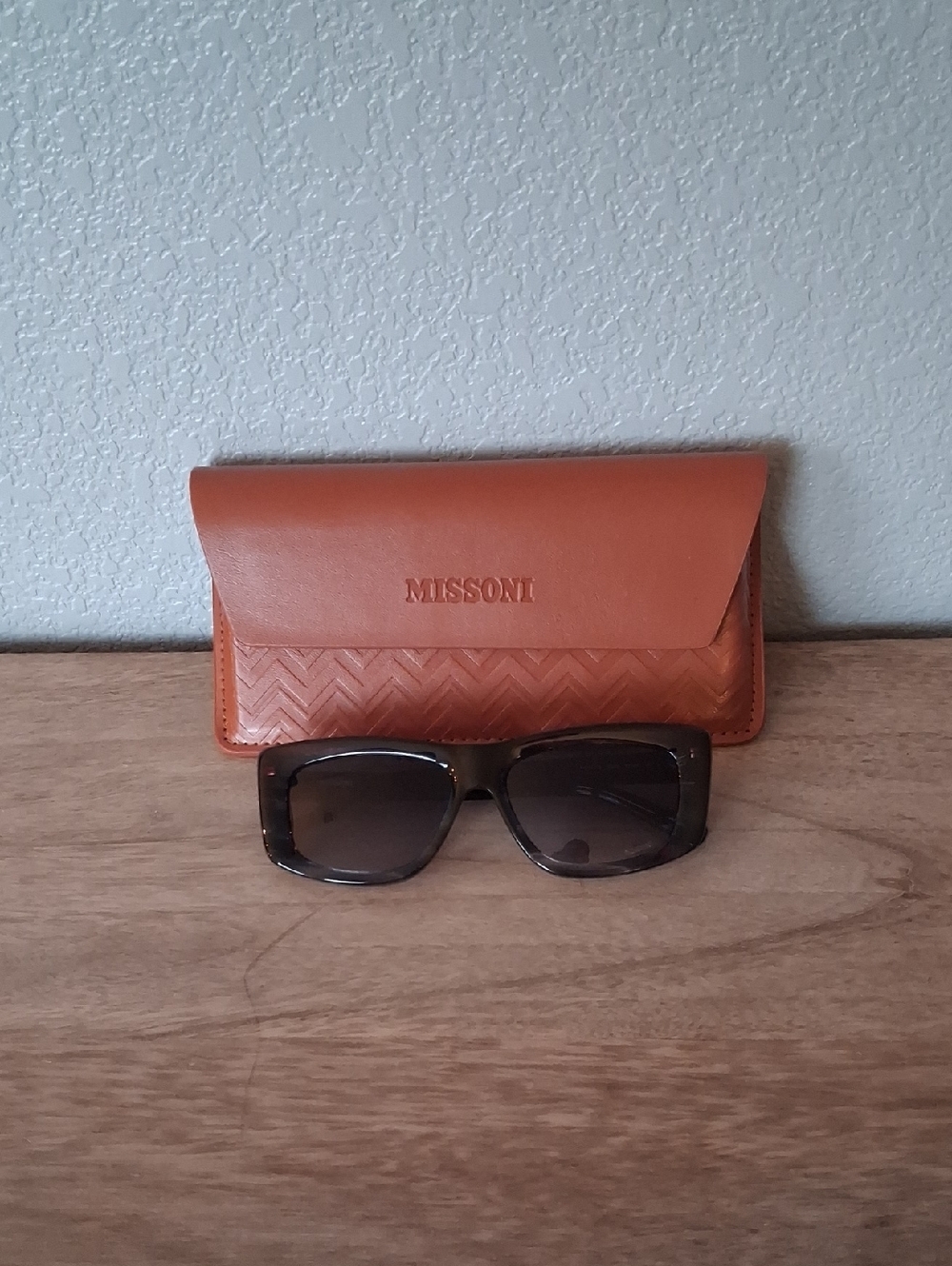 Missoni Tortoiseshell Sunglasses With A Leather Case